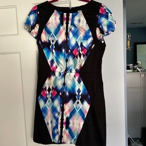 🖤💜 Milly 💜🖤 EUC geometrical kaleidoscope mini dress. Sized 8. Worn ONCE!